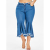 Fashion Women Plus Size Casual Pants(Color:Royal Blue Size:XXXXXL)