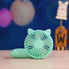 Portable Outdoor Handheld USB Charging Cartoon Squirrel Shape Mute Cooling Fan 3 Speeds (Green)