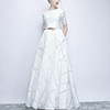 Short Sleeved Long Slim Slimming Elegant Banquet Formal Dress, Size:XXL(White)