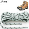 2 Pairs Round High Density Weaving Shoe Laces Outdoor Hiking Slip Rope Sneakers Boot Shoelace, Length:160cm(Light Gray-Black)