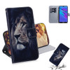 Lion Pattern Coloured Drawing Horizontal Flip Leather Case for Huawei Y6 (2019), with Holder & Card Slots & Wallet