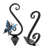 1 Pair Metal Bookends Home Office School Book Craft Creative Vintage Butterfly Decoration(Black)
