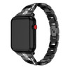 X-shaped Diamond-studded Solid Stainless Steel Wrist Strap Watch Band for Apple Watch Series 3 & 2 & 1 38mm(Black)