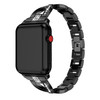 X-shaped Diamond-studded Solid Stainless Steel Wrist Strap Watch Band for Apple Watch Series 3 & 2 & 1 38mm(Black)
