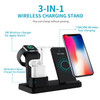 Q12 3 in 1 Quick Wireless Charger for iPhone, Apple Watch, AirPods and other Android Smart Phones(Black)