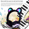 USB Charging Foldable Glowing Bear Ear Headphone Gaming Headset with LED Light, For iPhone, Galaxy, Huawei, Xiaomi, LG, HTC and Other Smart Phones(Black)