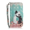 3D Painting Black White Cat Pattern Coloured Drawing Horizontal Flip Leather Case for LG Q60, with Holder & Card Slots & Wallet