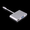 USB-C / Type-C 3.1 to VGA & HDMI & 3.5mm Video Audio Adapter, For Laptop & Notebook & MacBook 12 inch & MacBook Pro(Silver)