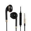 Black Wire Body 3.5mm In-Ear Earphone with Line Control & Mic, For iPhone, Galaxy, Huawei, Xiaomi, LG, HTC and Other Smart Phones(Gold)