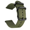 Washable Nylon Canvas Watchband, Band Width:22mm(Army Green with Black Ring Buckle )