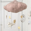 Baby Nursery Ceiling Mobile Party Decoration Clouds Moon Stars Hanging Decorations Kids Room Decoration for Baby Bedding(Pink Silver)