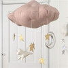 Baby Nursery Ceiling Mobile Party Decoration Clouds Moon Stars Hanging Decorations Kids Room Decoration for Baby Bedding(White Silver)