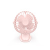 360 Degree -Round Rotation Mini Cooling Air Fan 4 Speed Adjustable Portable USB Rechargeable Desktop Clip Fan(Pink)