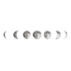 Inkjet Wall Stickers Moon Wallpaper Space Moon Wall Stickers Simple Crescent(Silver)