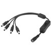 5.5 x 2.1mm Female to 4x Male DC Power Cable Connector with Switch for LED Strip, Length: 30cm(Black)