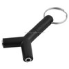 Mini Y Shaped 3.5mm Male to Double 3.5mm Female Jack Audio Headset Adapter Connector Keychain(Black)