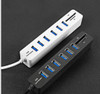 Multi USB 2.0 Hub USB Splitter High Speed 6 Ports with TF SD Card Reader(White)