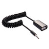 3.5mm Male to USB 2.0 Female Audio Converter Retractable Coiled Cable for Car MP3 Speaker U Disk, Length: 1m(Black)