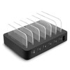 Multi-function AC 100V~240V 6 Ports USB-C PD Detachable Charging Station Smart Charger, US/EU/UK/AU/Japanese Plug, For iPad, Tablets, iPhone, Galaxy, Huawei, Xiaomi, LG, HTC and Other Smart Phones, Rechargeable Devices(Black)