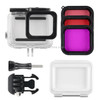 45m Waterproof Housing Protective Case + Touch Screen Back Cover for GoPro NEW HERO /HERO6 /5, with Buckle Basic Mount & Screw & (Purple, Red, Pink) Filters, No Need to Remove Lens (Transparent)