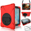 360 Degree Rotation Silicone Protective Cover with Holder and Hand Strap and Long Strap for iPad mini 4(Red)