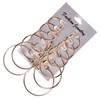 6 Pairs/Set Women Steampunk Fashion Circle Hoop Earrings(Glod)