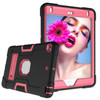 For iPad mini 3/2/1 Silicone + PC Protective Case with Stand(Black + Pink)