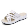 Cross Striped Fashion Cute Slippers Sandals for Women (Color:White Size:36)
