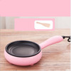 Multifunction Mini  Non-Stick Frying Pan Boiler Steamer Cooker Poached Eggpot(Pink single frying pan + wooden shovel)(Pink single frying pan + wooden shovel)