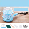 Multifunction Mini  Non-Stick Frying Pan Boiler Steamer Cooker Poached Eggpot(Blue single layer packagege)