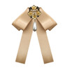 Ladies Retro Style Cloth Fabric Pearl Diamond Brooch Bow Tie Bow Clothing Accessories, Style:Pin Buckle Version(Champagne)