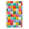 Cube Pattern Colored Drawing Horizontal Flip Leather Case for Amazon New Fire 7 2019, with Three-folding Holder