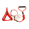 Pet Dog Collar + Harness + Leash Three Sets, M, Harness Chest Size: 43-67cm, Collar Neck Size: 33-52cm, Pet Weight: 15kg Below (Red)