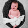 50x50cm New Born Baby Knitted Wool Blanket Newborn Photography Props Chunky Knit Blanket Basket Filler(Black)