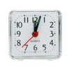 Square Alarm Clock Transparent Case Compact Digital Mini Bedroom Bedside Office Electronic Clock(White)
