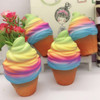 2 PCS rainbow ice cream cone decompression toys with rope