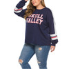 Loose Top Pullover Letter Sweater (Color:Dark Blue Size:XXL)