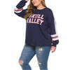 Loose Top Pullover Letter Sweater (Color:Dark Blue Size:XXXL)