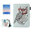 For iPad 9.7 (2018) & iPad 9.7 (2017) & Air 2 / Air Glasses Owl Pattern Horizontal Flip Leather Case with Holder & Wallet & Card Slots & Sleep / Wake-up Function & Pen Slot