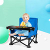 Childrens Dining Table and Chair 0-3 Years Old Child Safety Portable Folding Chair(Blue)