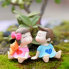 Lovers Bow Garden Dollhouse Decoration Moss Micro Landscape PVC Ornaments