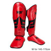 MTB SJ-004B Freestyle Grappling Thai Boxing Taekwondo Thickening Leg Guards Protective Gear, Size: M(Red)