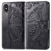 Butterfly Love Flowers Embossing Horizontal Flip Leather Case for iPhone XS Max, with Holder & Card Slots & Wallet & Lanyard(Black)