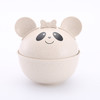 3 PCS /Set Panda Baby Bowl Wheat Straw Kids Dinner Dishes Set Baby Cute Training Bowl(Beige)