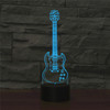 Five-string Guitar Shape 3D Colorful LED Vision Light Table Lamp, USB Touch Version