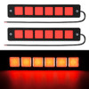 2 PCS DC 12V 7.4W Square Shape LED Daytime Running Lights Lamp COB LEDs (Red Light)
