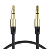 3.5mm Gold Plating Jack Earphone Cable for iPhone/ iPad/ iPod/ MP3, Length: 1m(Black)