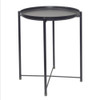 Nordic Iron Round Table Coffee Table Metal Small Round Table(Black)