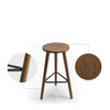 Round Seat Wooden Style Furniture Industrial Bar Stool