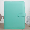 Notepad Cover Loose Leaf Handbook Protector Simple and Fresh Stationery, Color:A5 Lake Green